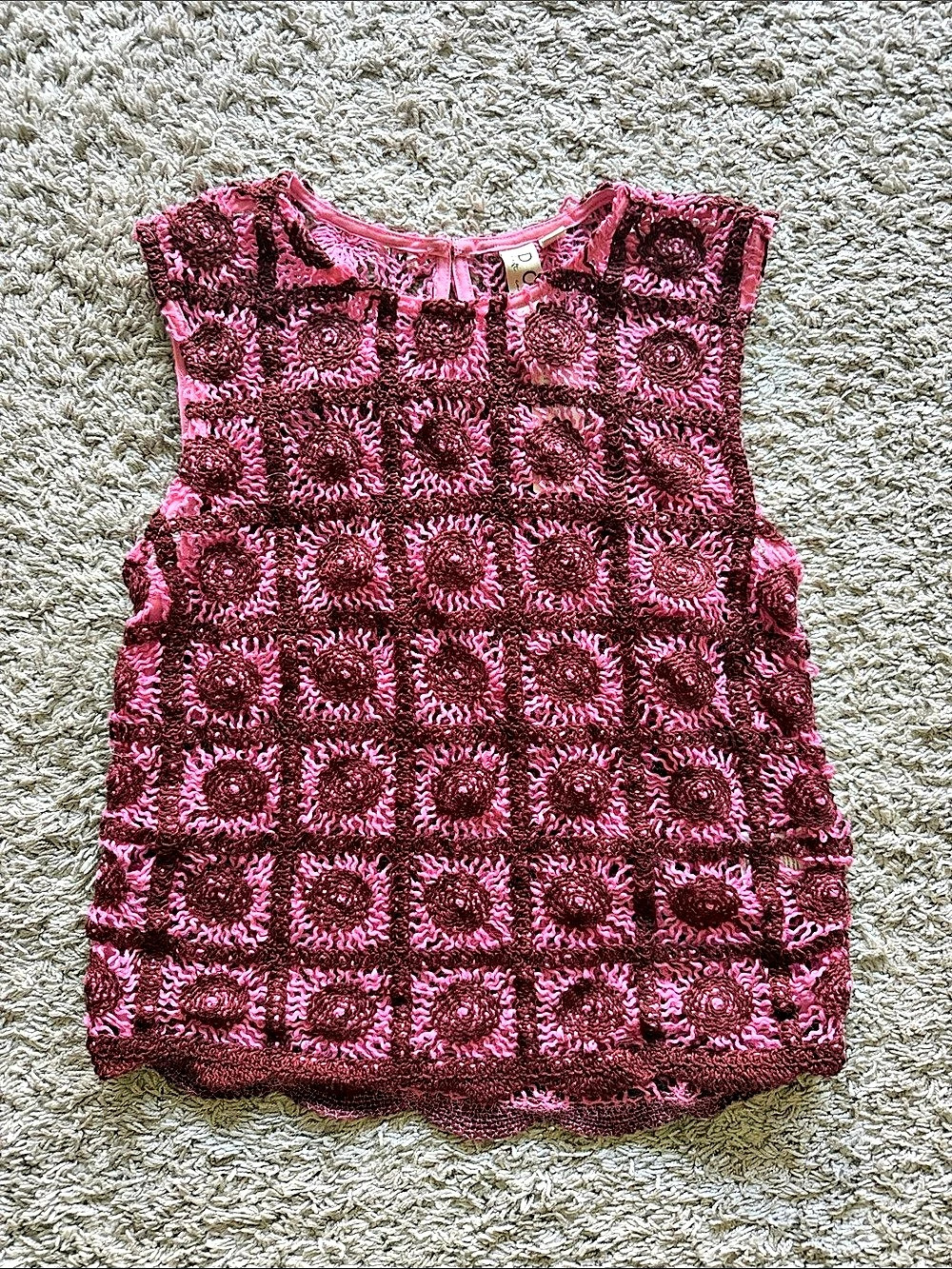 DOLAN Textured Geometric Sweater Vest in Pink Size XS NWT